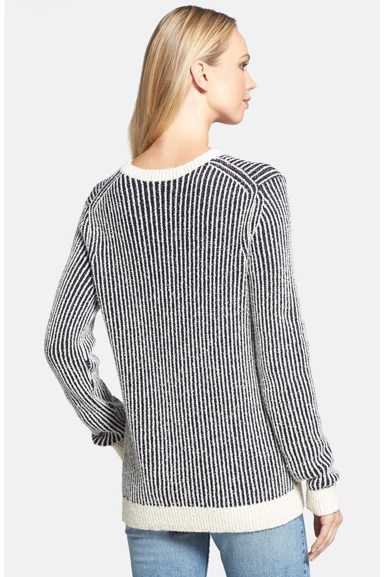'Jaidyn SN' Textured Stripe Sweater, Alternate, color, ARMADA/ IVORY