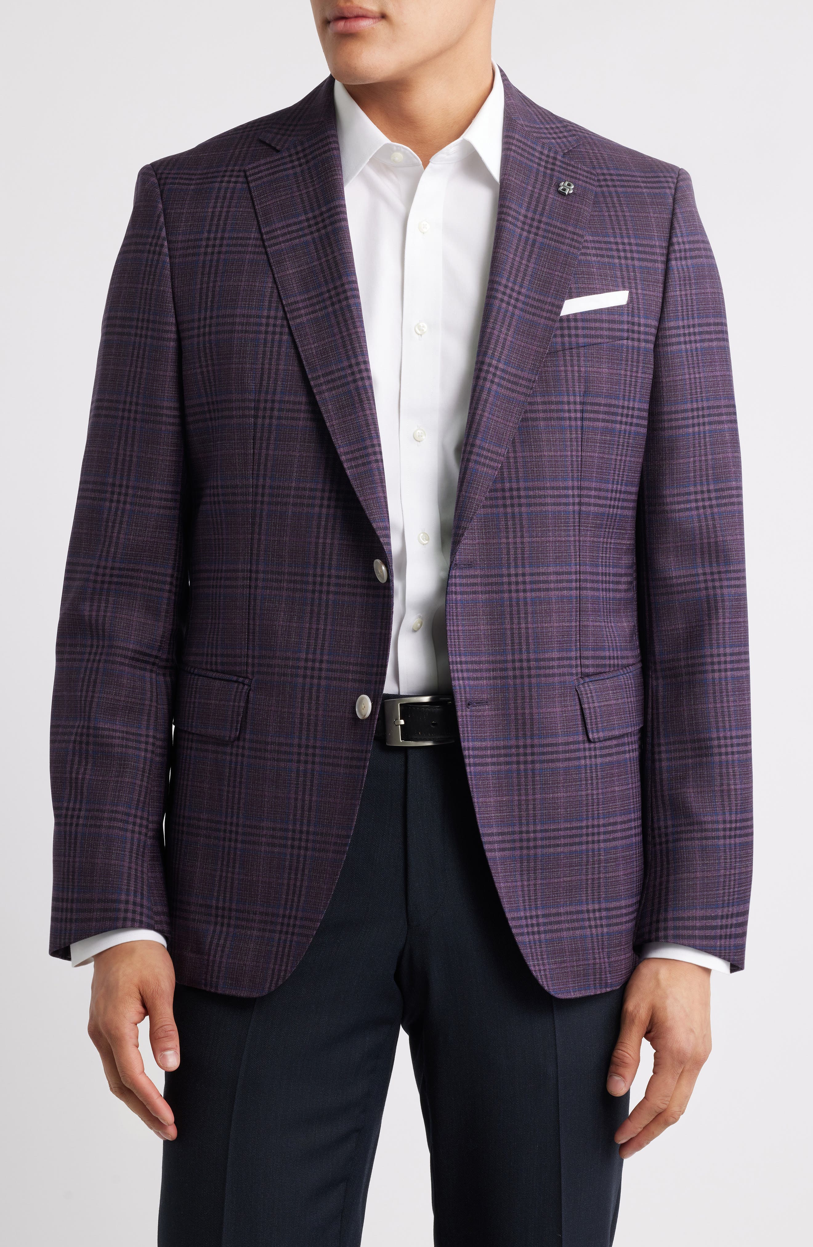 BOSS Hutson Plaid Virgin Wool Sport Coat