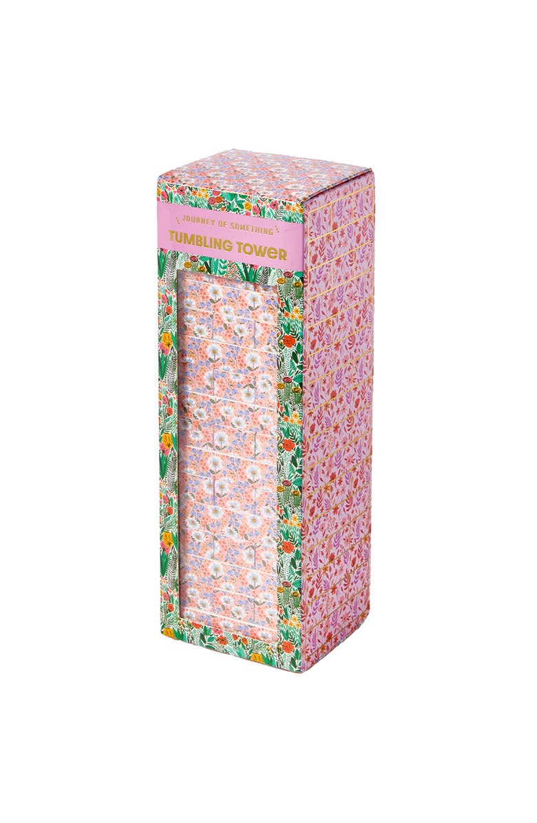 Journey of Something Floral Tumbling Tower, Classic Wooden Blocks Stacking Game, Main, color, Multicolored