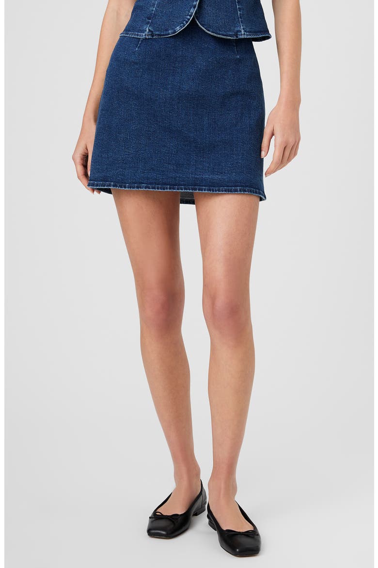 Delancey Denim Miniskirt, Main, color, DARK WASH INDIGO