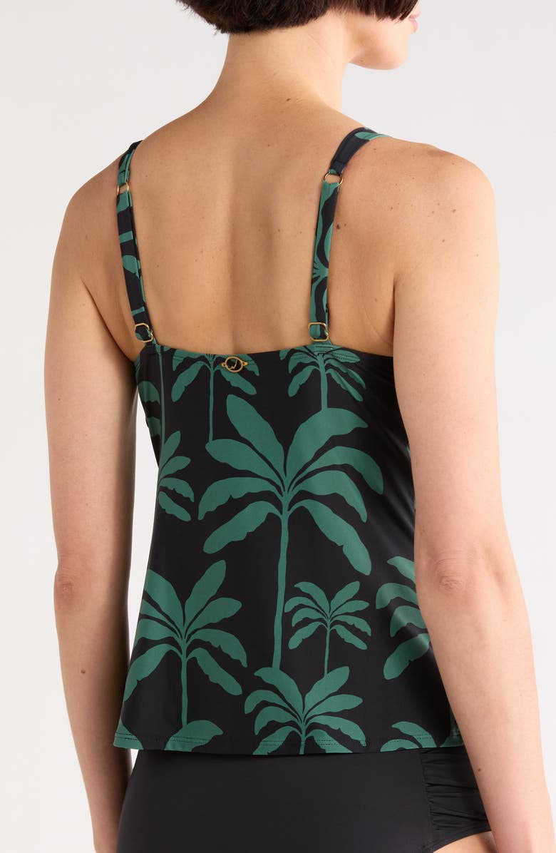 JANTZEN Audrey Drape Tankini Top, Alternate, color, Black