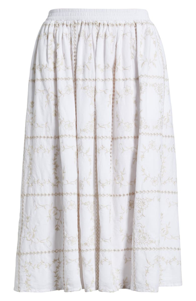 Treasure & Bond Cotton Eyelet Midi Skirt, Alternate, color, White