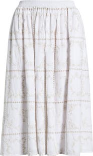 Treasure & Bond Cotton Eyelet Midi Skirt