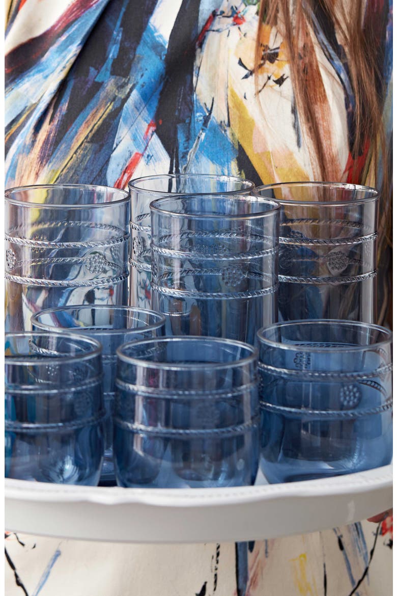 Isabella Set of 4 Acrylic Small Tumblers, Alternate, color, BLUE