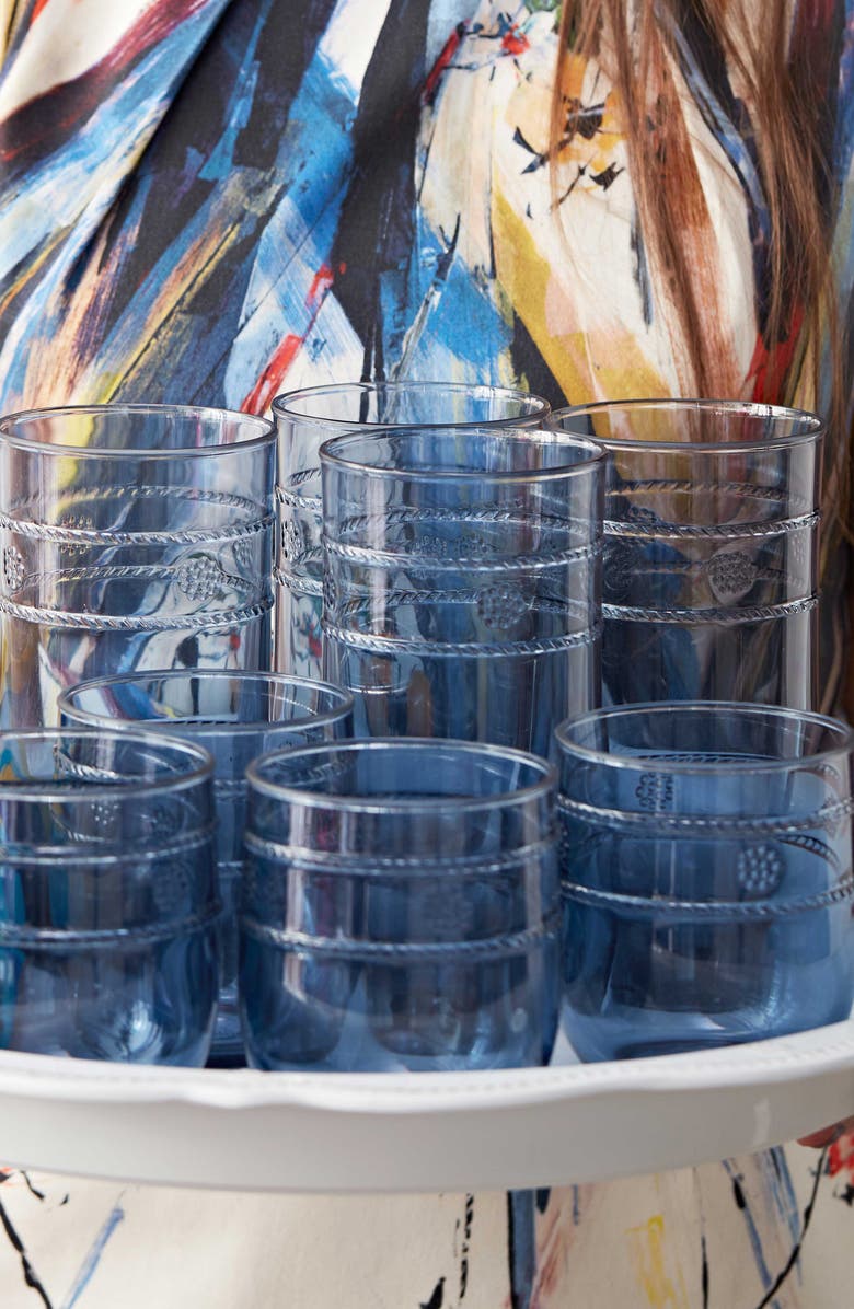 Juliska Isabella Set of 4 Acrylic Small Tumblers, Alternate, color, Blue