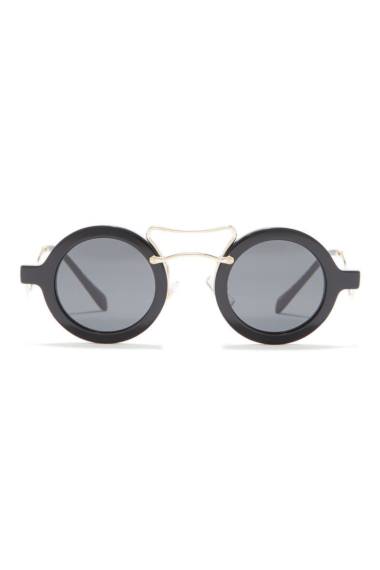 39mm Round Sunglasses, Main, color, BLACK / GREY