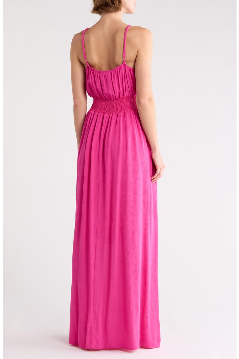 Spaghetti Strap Gauze Maxi Dress, Alternate, color, HOT PINK