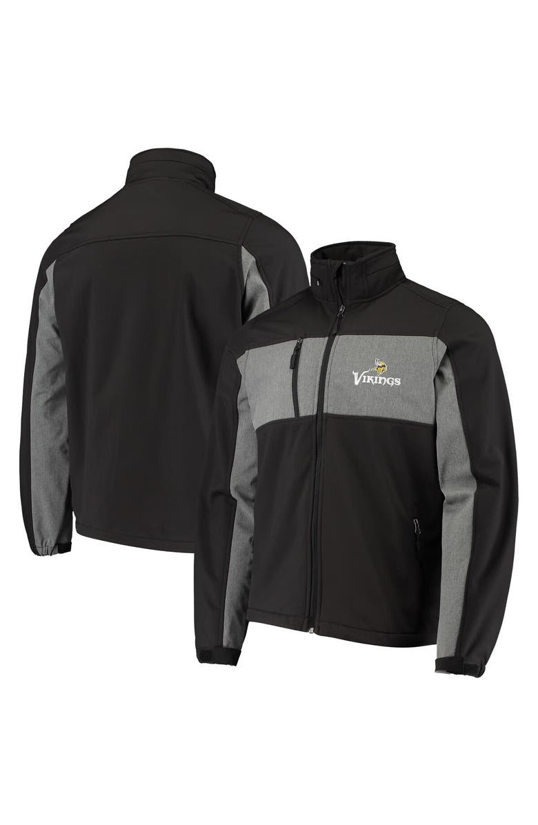 DUNBROOKE Men's Dunbrooke Black Minnesota Vikings Circle Zephyr Softshell Full-Zip Jacket, Main, color, 