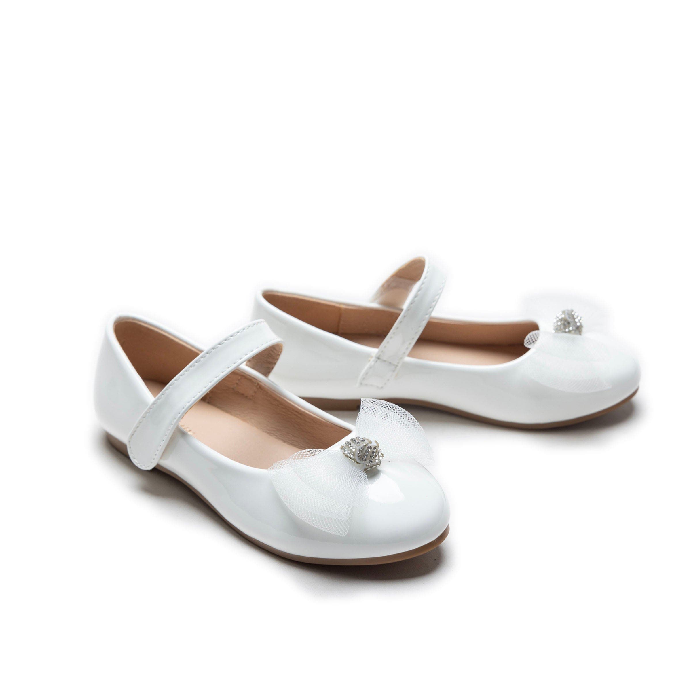 Lucille Bow Flats, Alternate, color, White