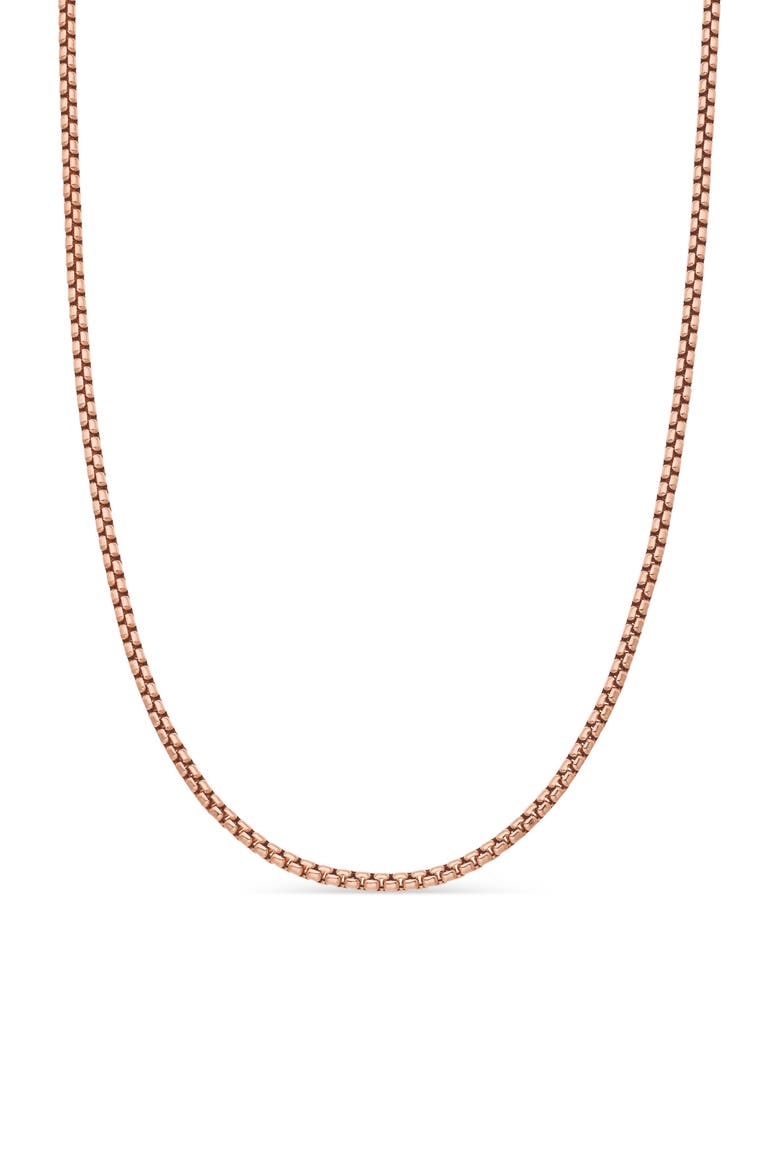 Small Box Chain Necklace, Main, color, ROSE GOLD