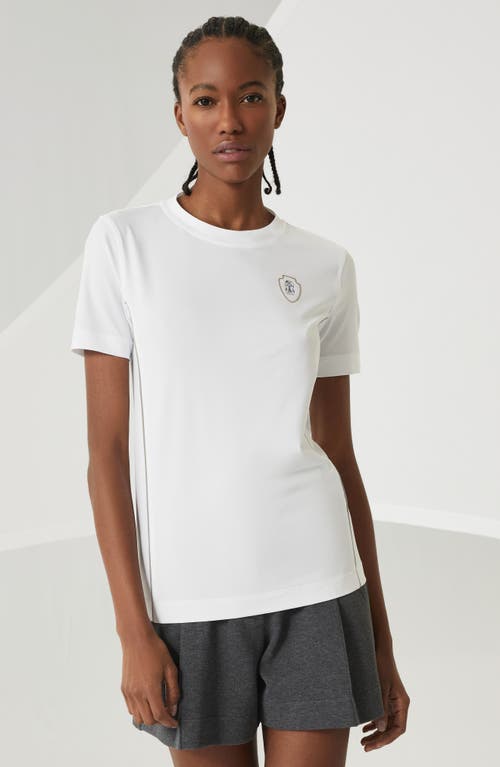 Brunello Cucinelli Techno Jersey Embellished T-shirt In White