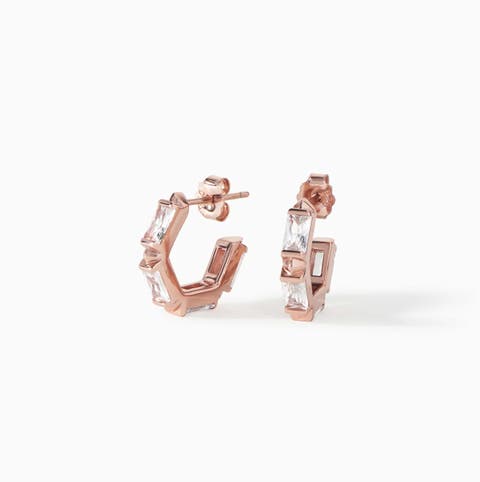 The Claire Hoop Huggies Earrings