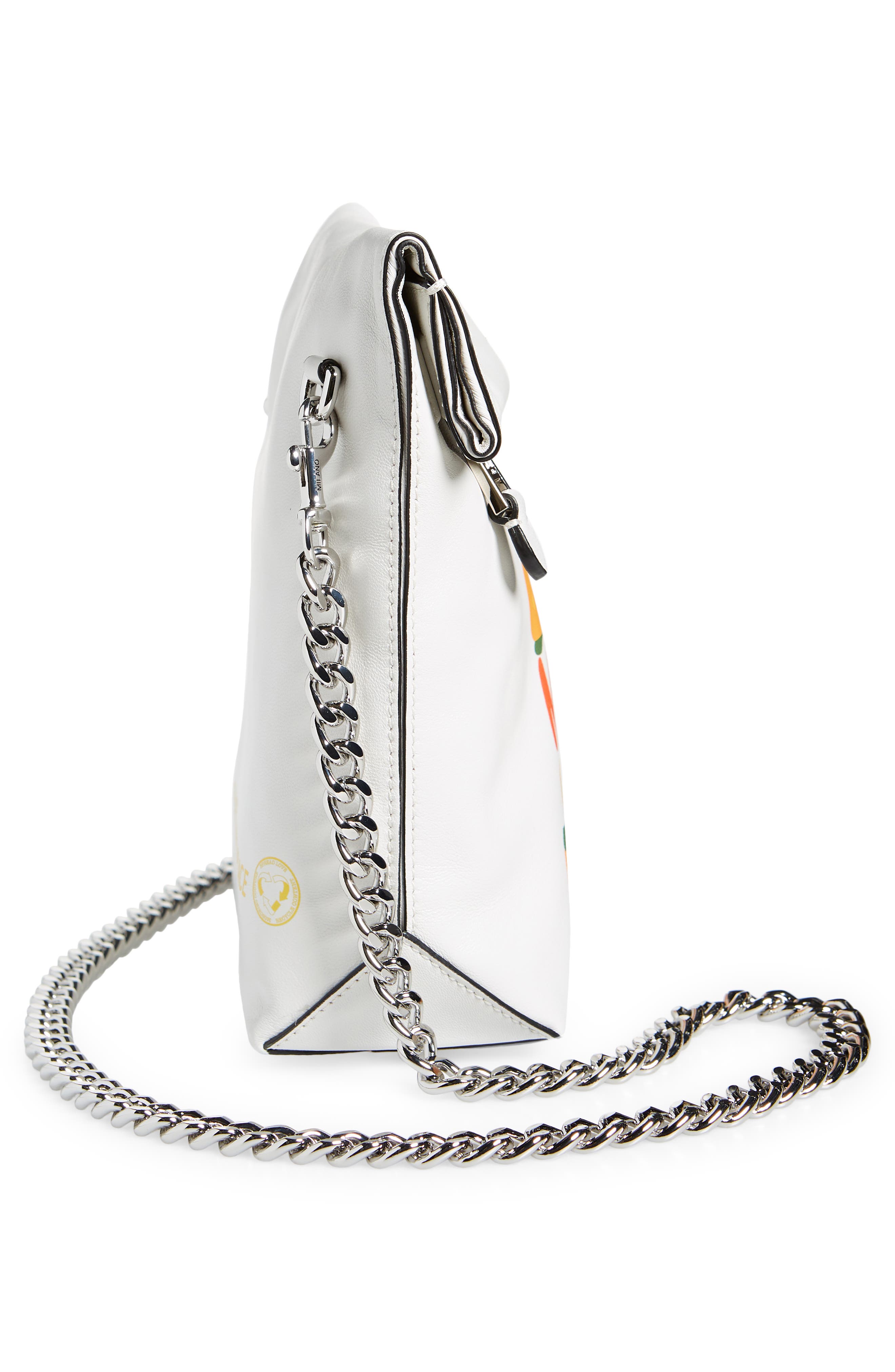 Moschino Burger Leather Shoulder Bag, Alternate, color, 