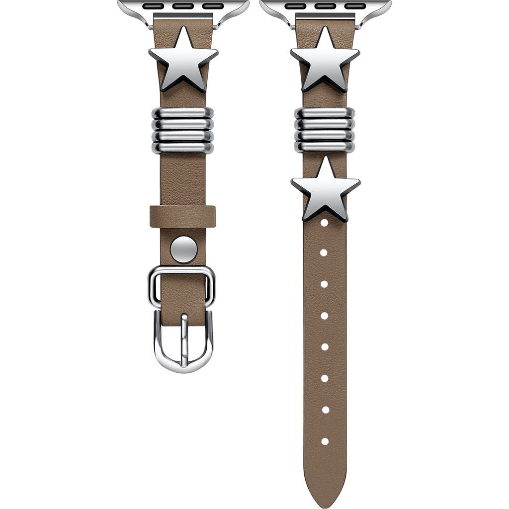 The Posh Tech Austin Star Leather Apple Watch® Watchband In Oat Milk