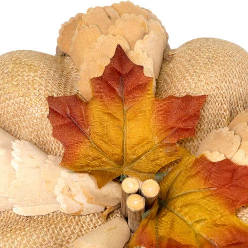 Northlight Fall Harvest Burlap And Pine Cone Pumpkin Decoration In Brown