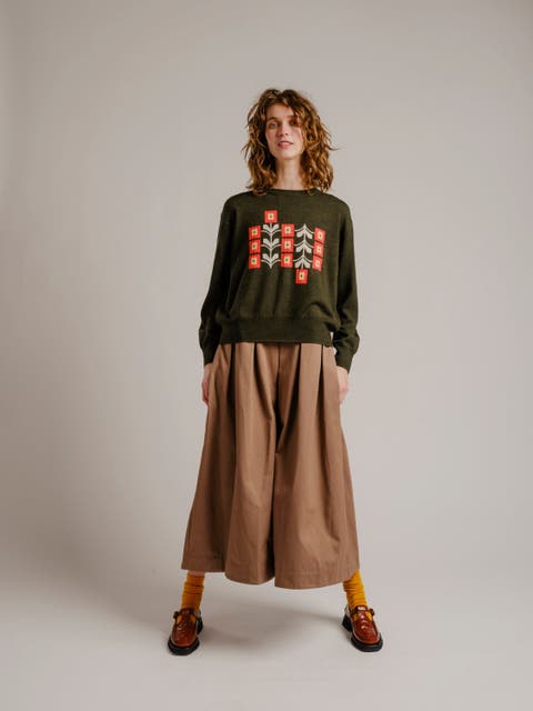 Vintage Floral Crew Sweater