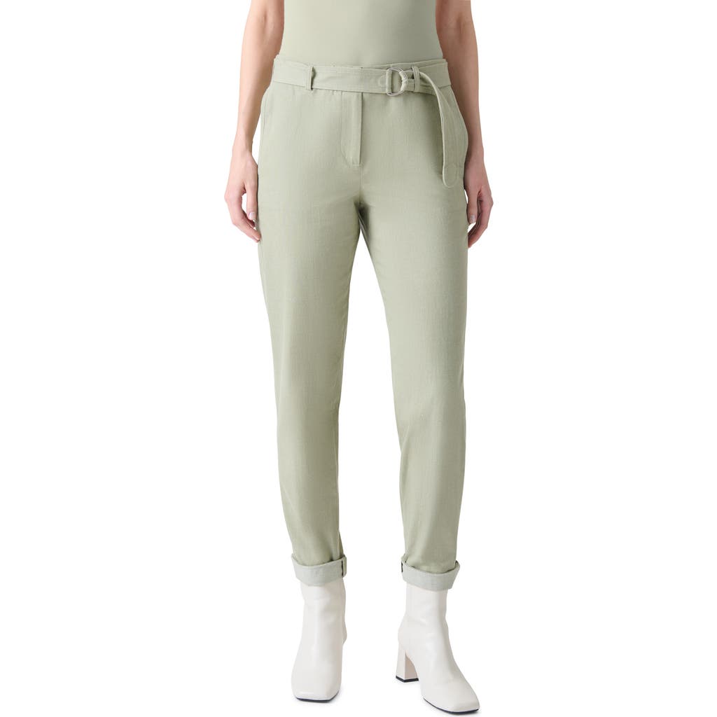 Akris Punto Fallon Belted Ankle Jeans In Green
