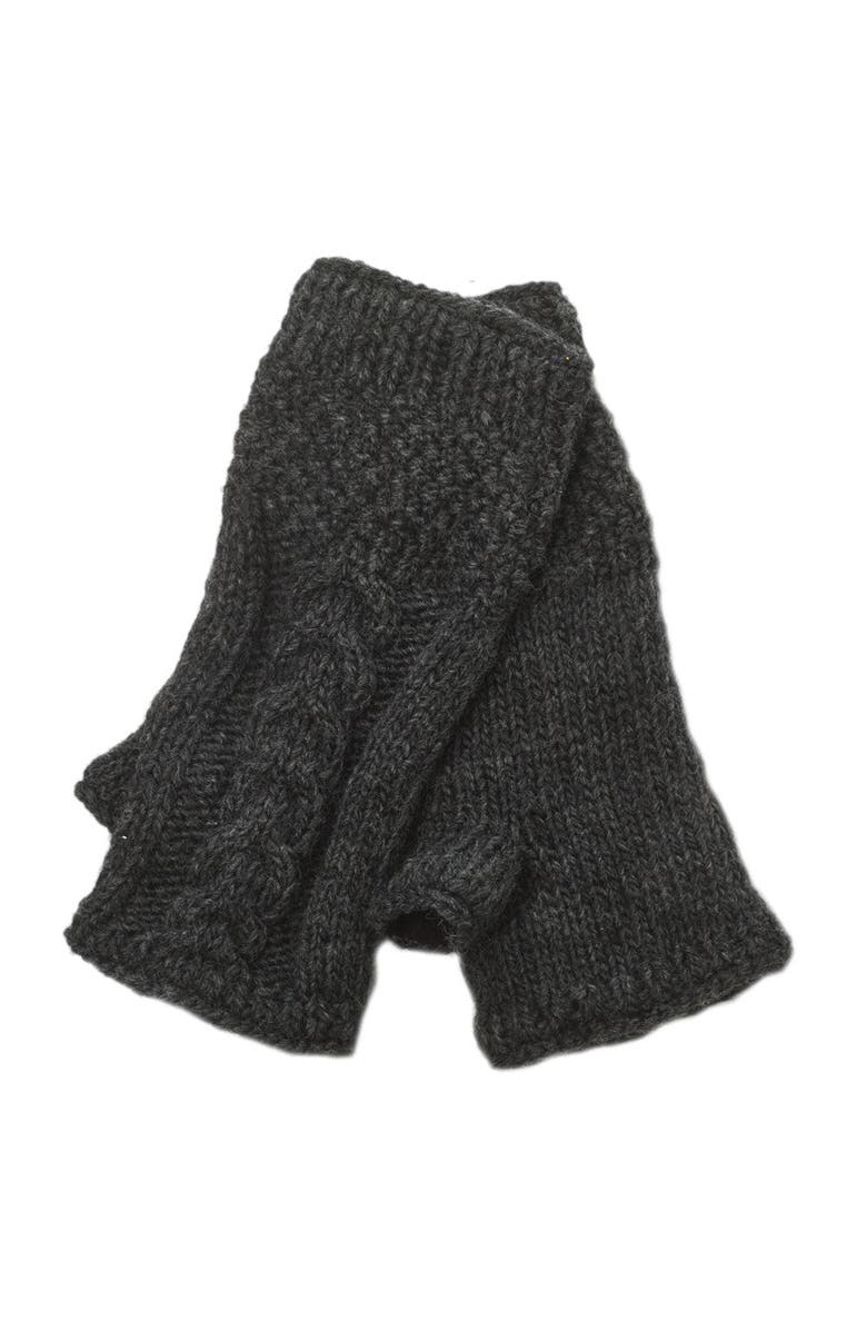 Nirvanna Designs Cable Handwarmers, Main, color, Charcoal