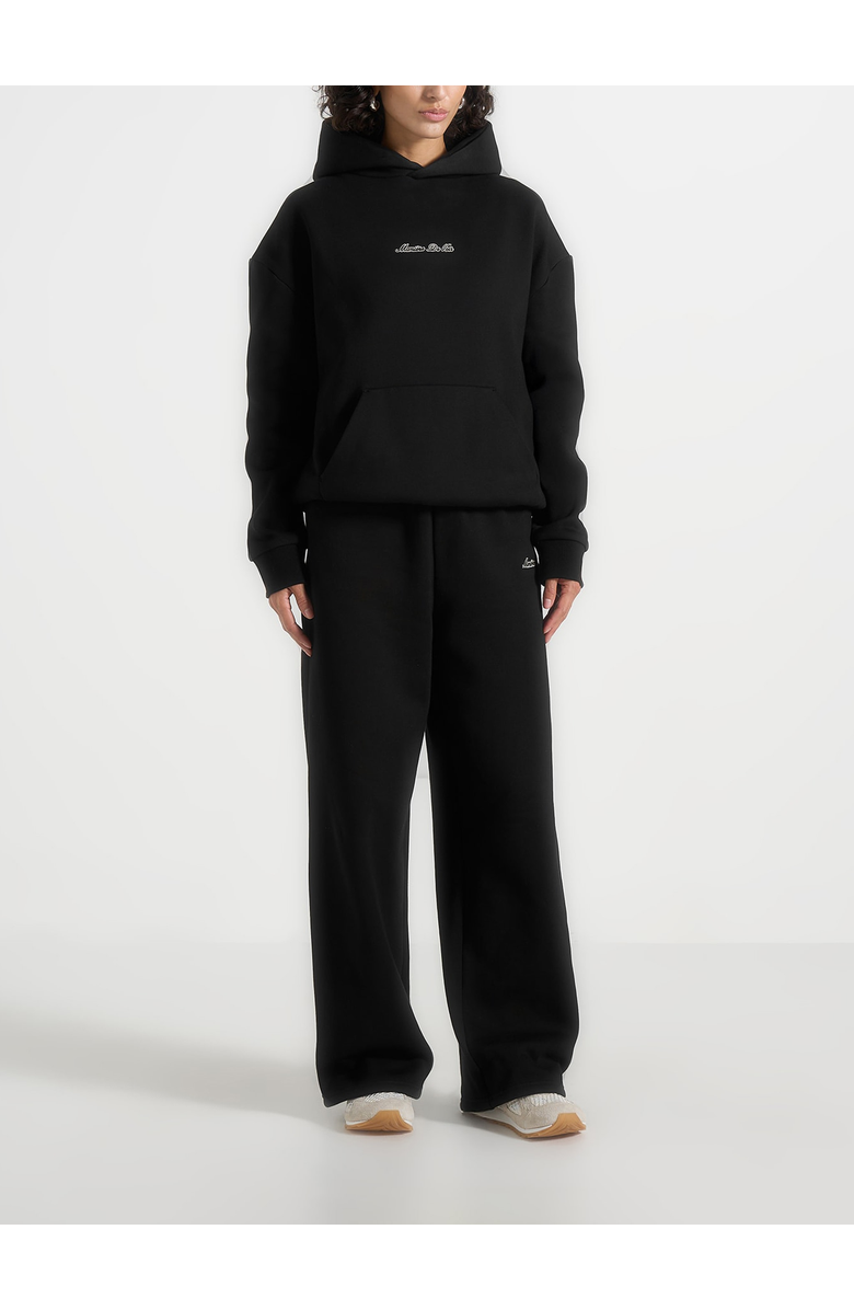 Manière De Voir Unisex Signature Relaxed Fit Hoodie, Alternate, color, Black