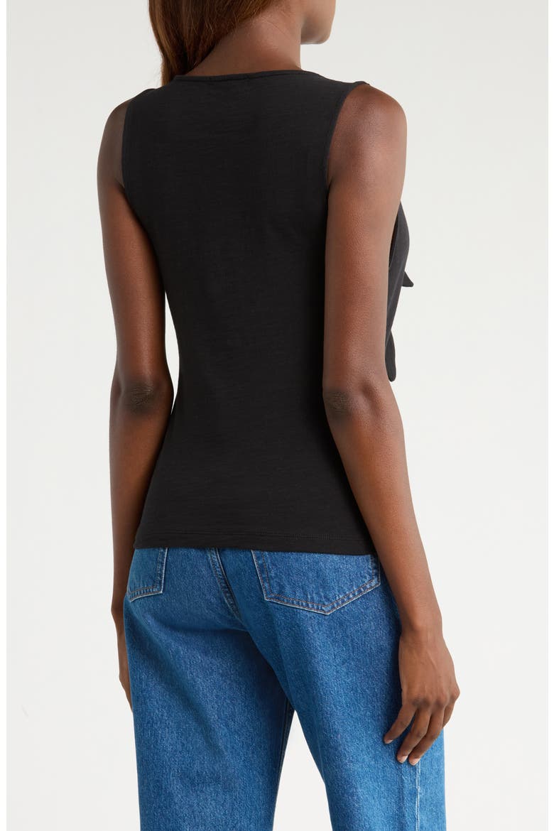 Terri Tie Front Cotton Tank, Alternate, color, JET BLACK