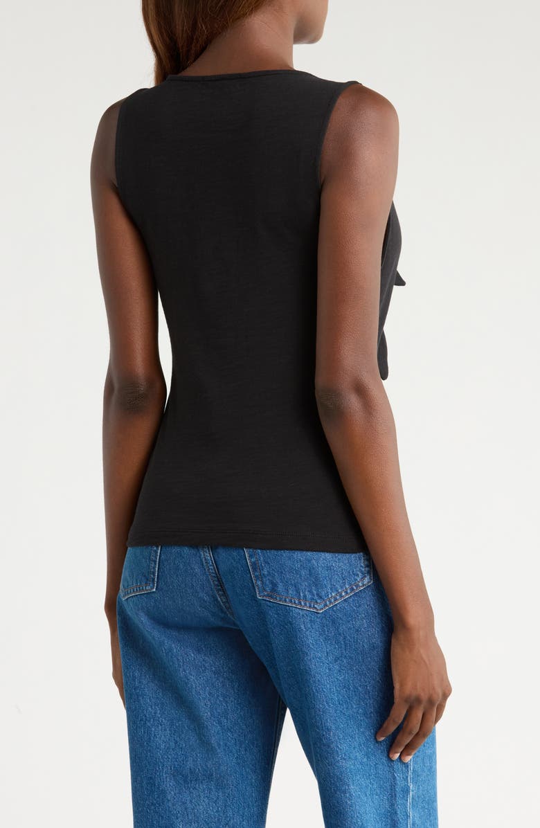 Nation LTD Terri Tie Front Cotton Tank, Alternate, color, Jet Black
