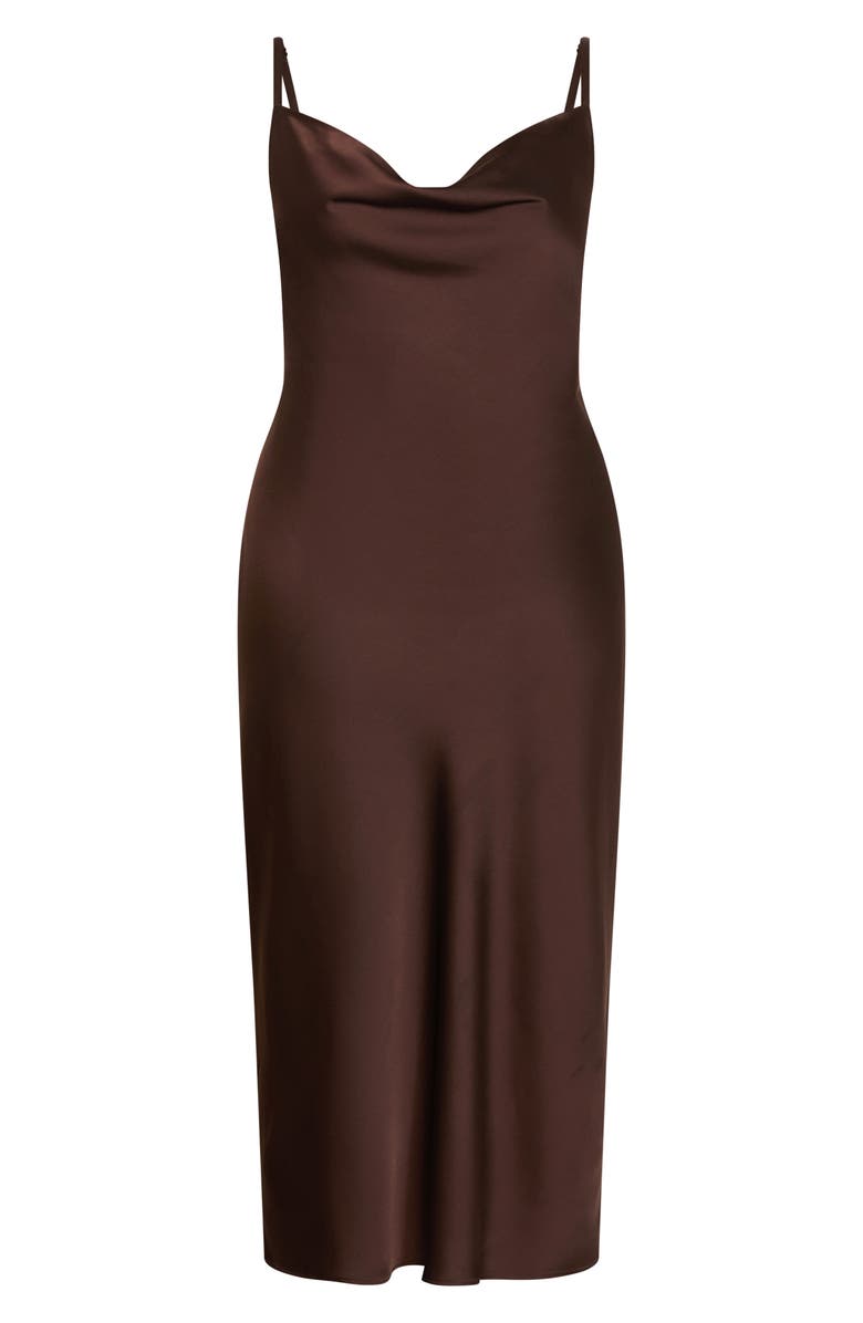 City Chic Satin Slipdress, Alternate, color, Truffle