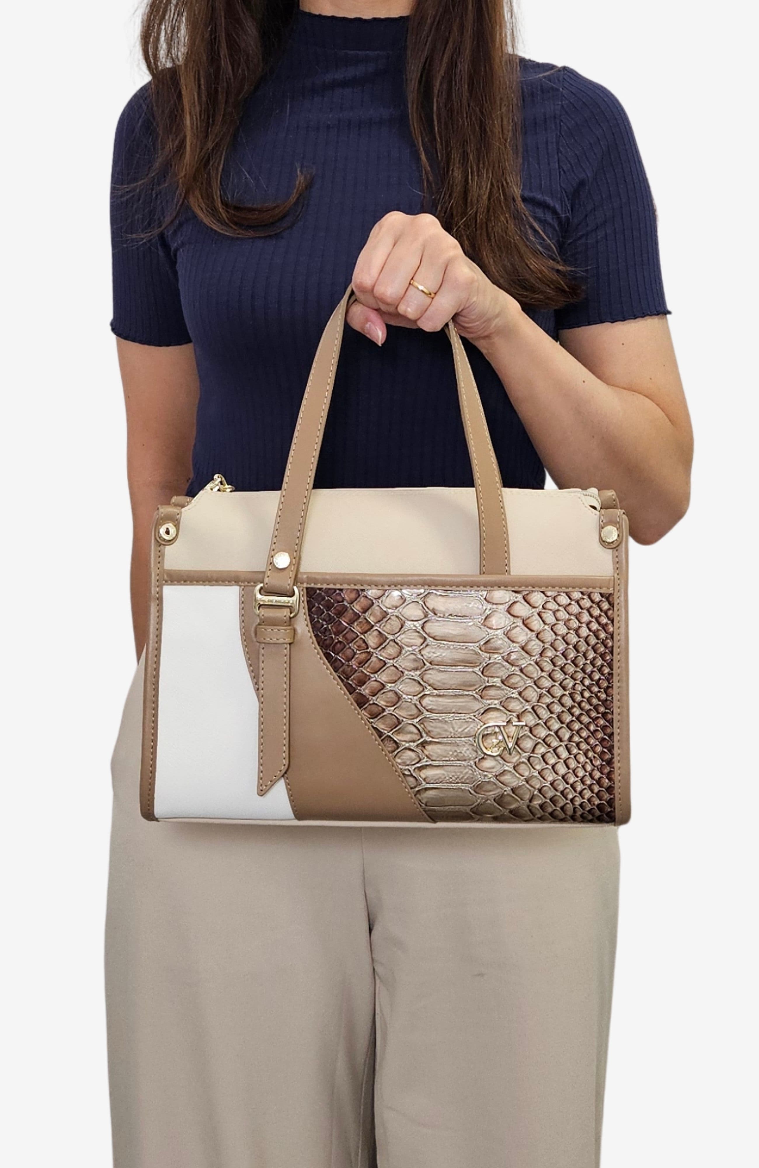 CV By Cavalinho 655 Handbag, Alternate, color, Beige / White