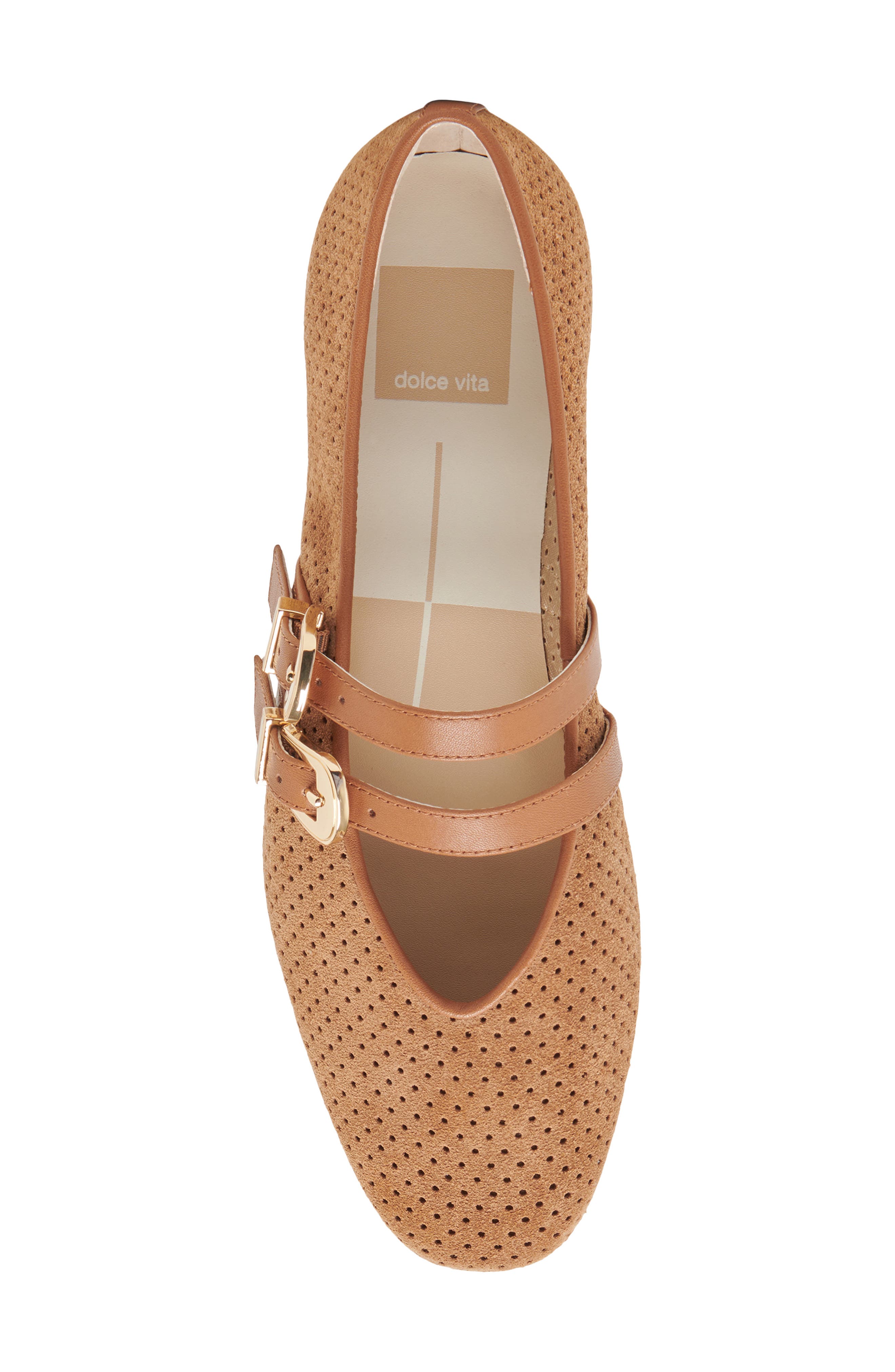 Dolce Vita Baylee Mary Jane Flat, Alternate, color, Pecan Perforated Suede