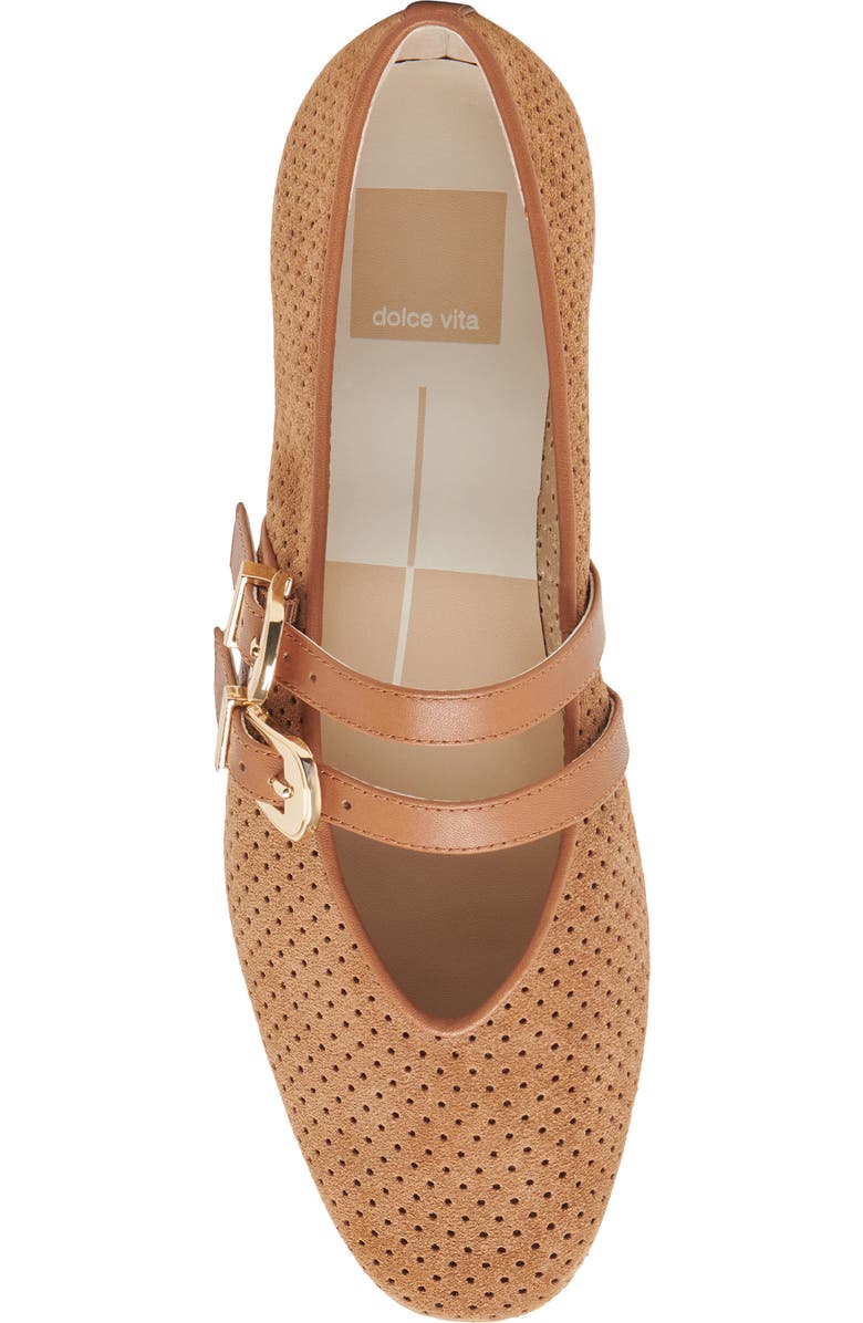 Dolce Vita Baylee Mary Jane Flat, Alternate, color, Pecan Perforated Suede