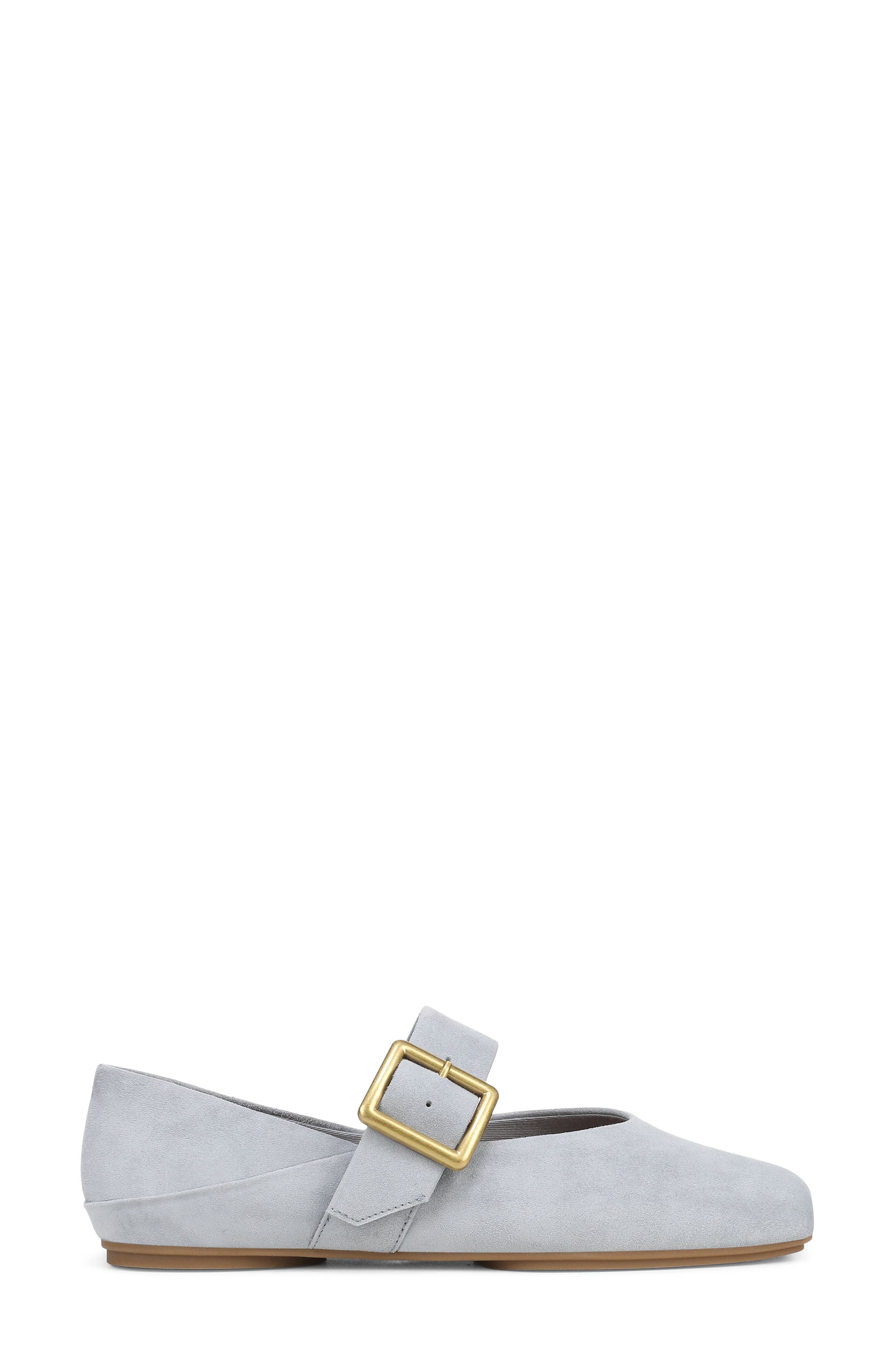 Oakes Square Toe Flat, Alternate, color, DUSTY BLUE
