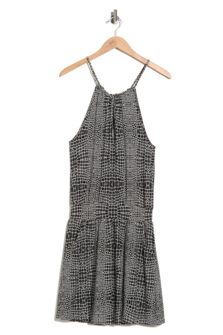 Halter Neck Keyhole Minidress, Alternate, color, HEATHER CROC