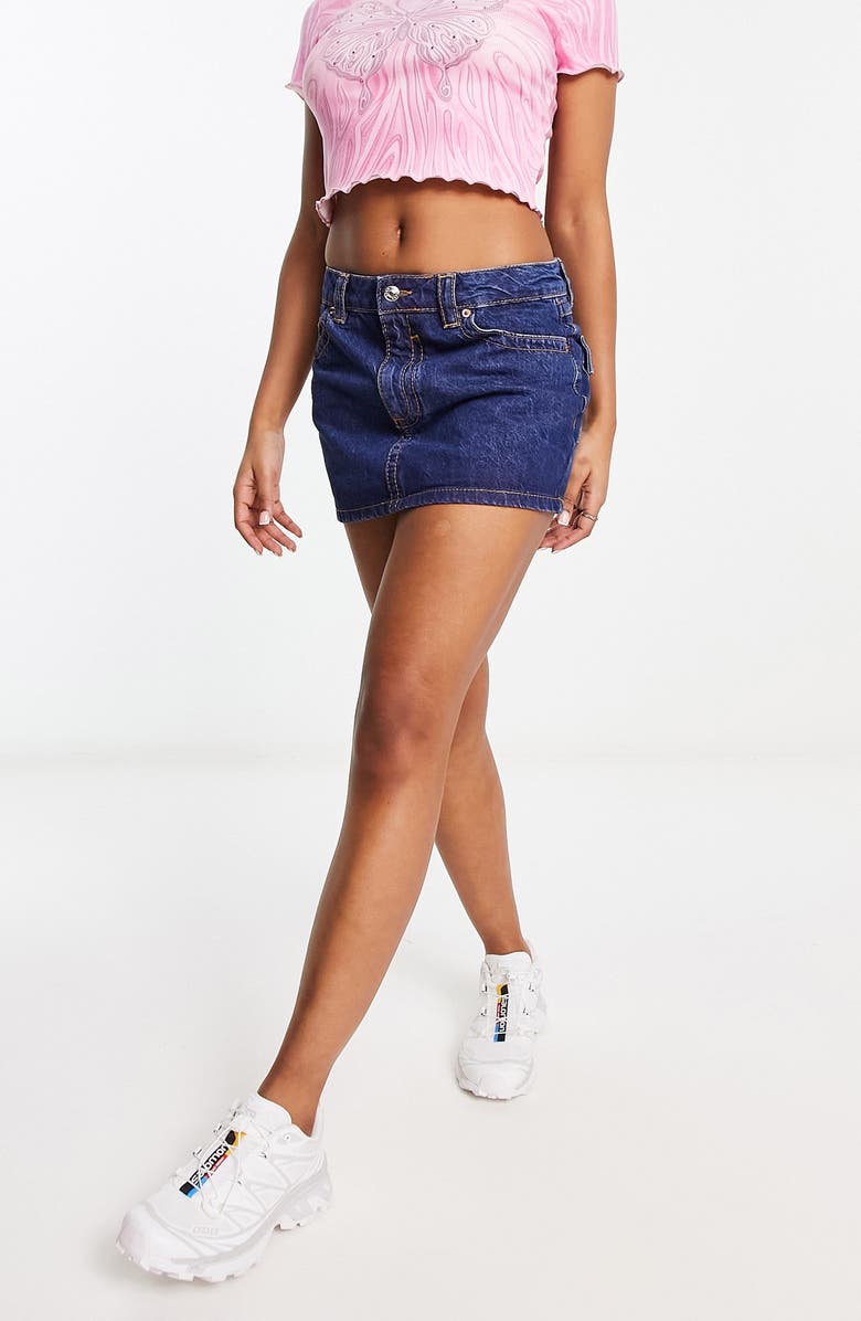 ASOS DESIGN Pelmet Denim Miniskirt, Alternate, color,