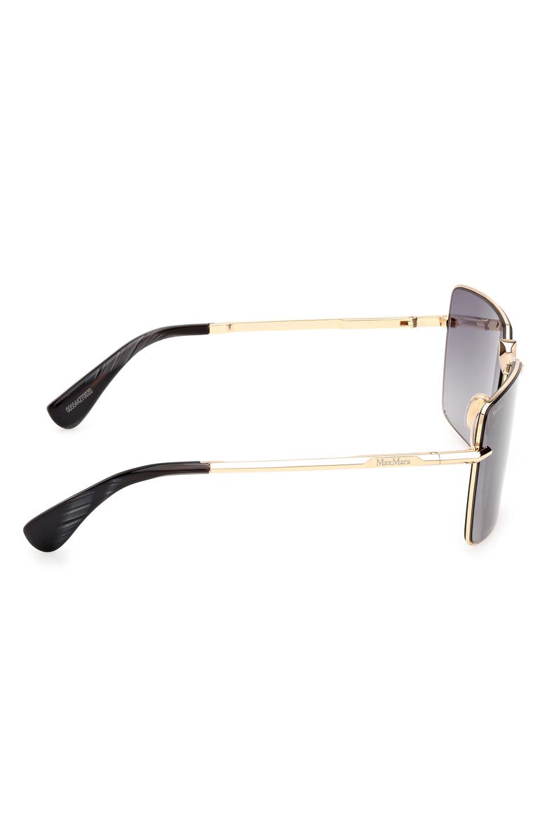 Max Mara 58mm Gradient Rectangular Sunglasses, Alternate, color, Shiny Deep Gold / Smoke
