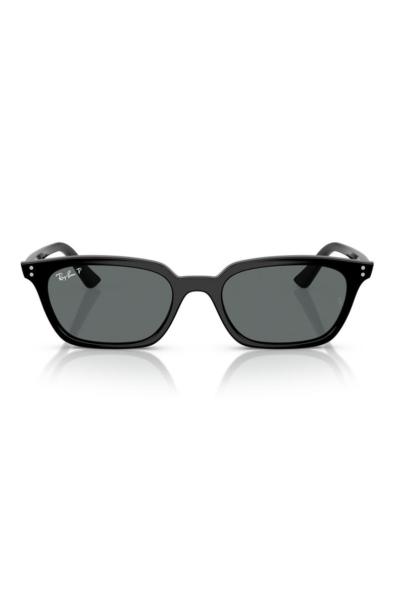 52mm Pillow Polarized Sunglasses, Main, color, DARK GREEN