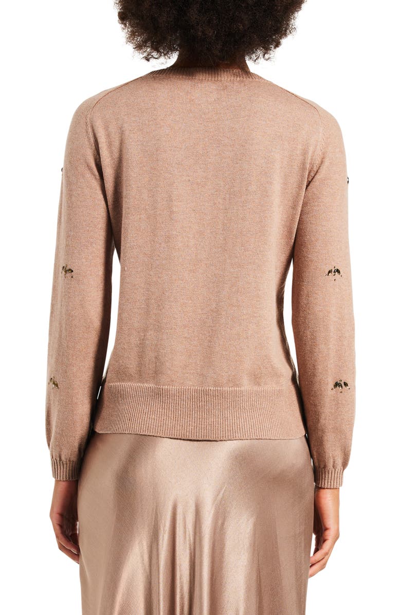 NIC+ZOE Hidden Gems Cotton Blend Sweater, Alternate, color, Macaroon