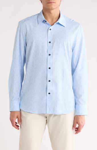 Slim Fit Abstract Floral Stretch Button-Up Shirt