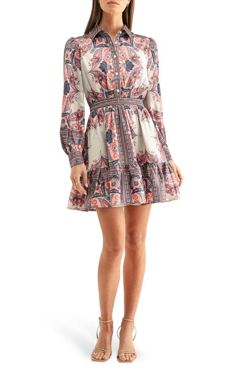 Peyton Long Sleeve Mini Shirtdress