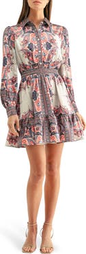 Adelyn Rae Peyton Long Sleeve Mini Shirtdress