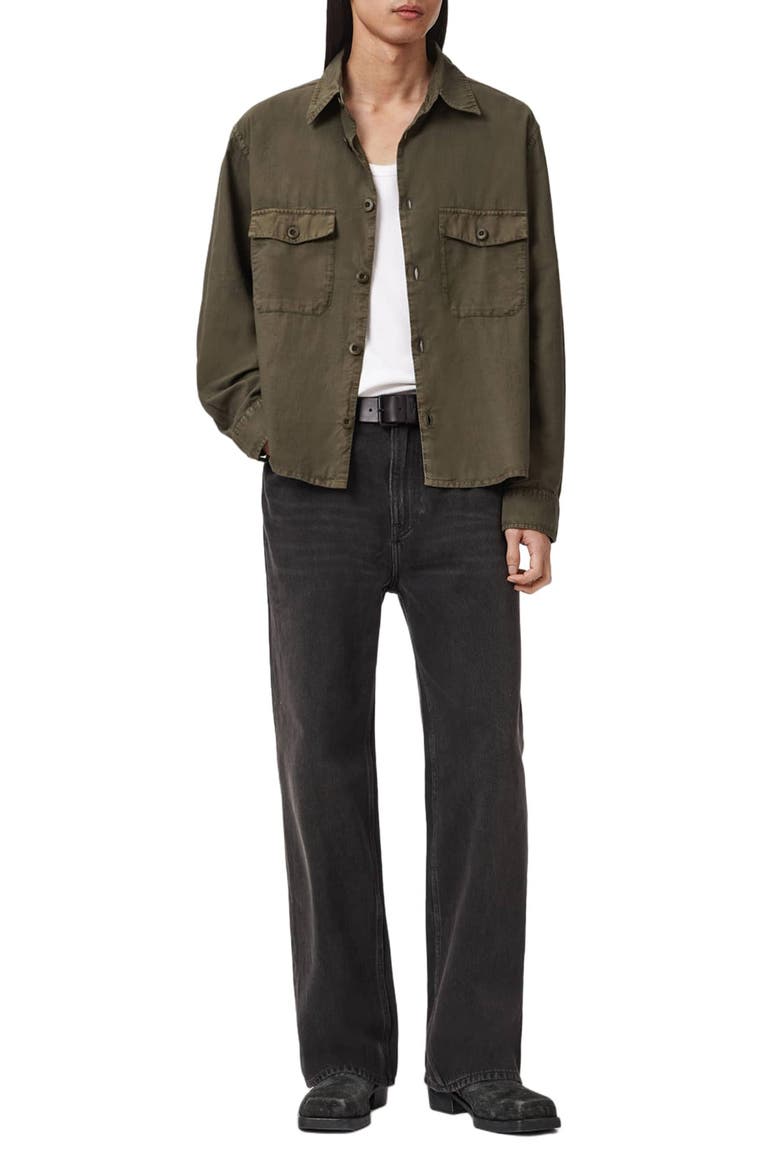Strand Button-Up Shirt, Alternate, color, MANGROVE GREEN
