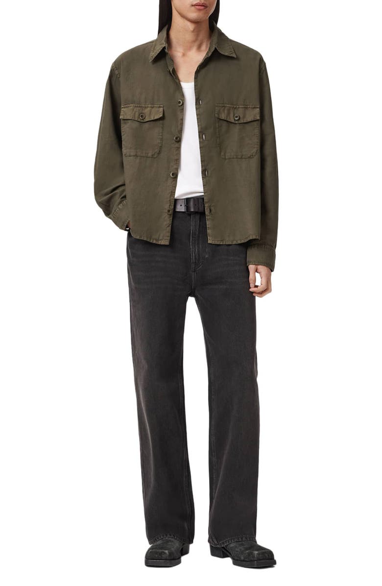 AllSaints Strand Button-Up Shirt, Alternate, color, Mangrove Green