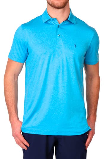 Shop Tailorbyrd Solid Mélange Performance Polo In Royal Blue