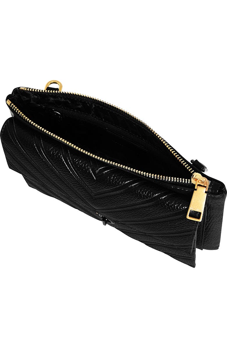 Rebecca Minkoff Edie Chevron Embossed Leather Top Zip Crossbody Bag, Alternate, color,