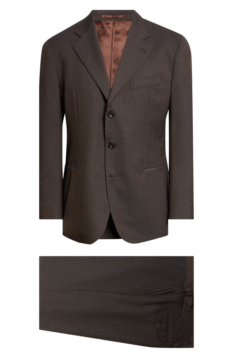 J. Mueser Waverly High Twist Wool Suit, Main, color, Charcoal-Brown