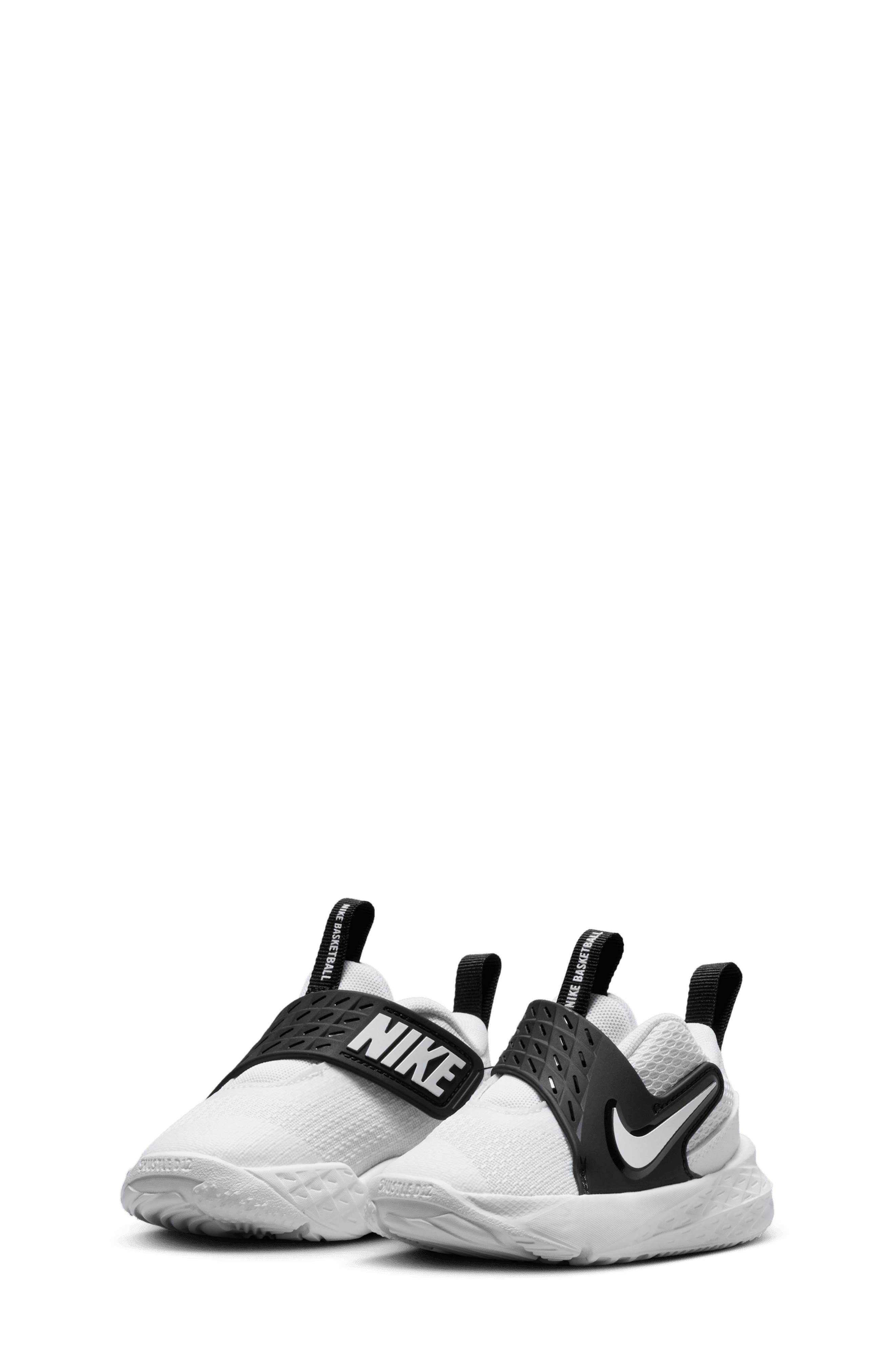Nike Kids
 Team Hustle D 12 Basketball Sneaker, Main, color, 101 White/Black/White