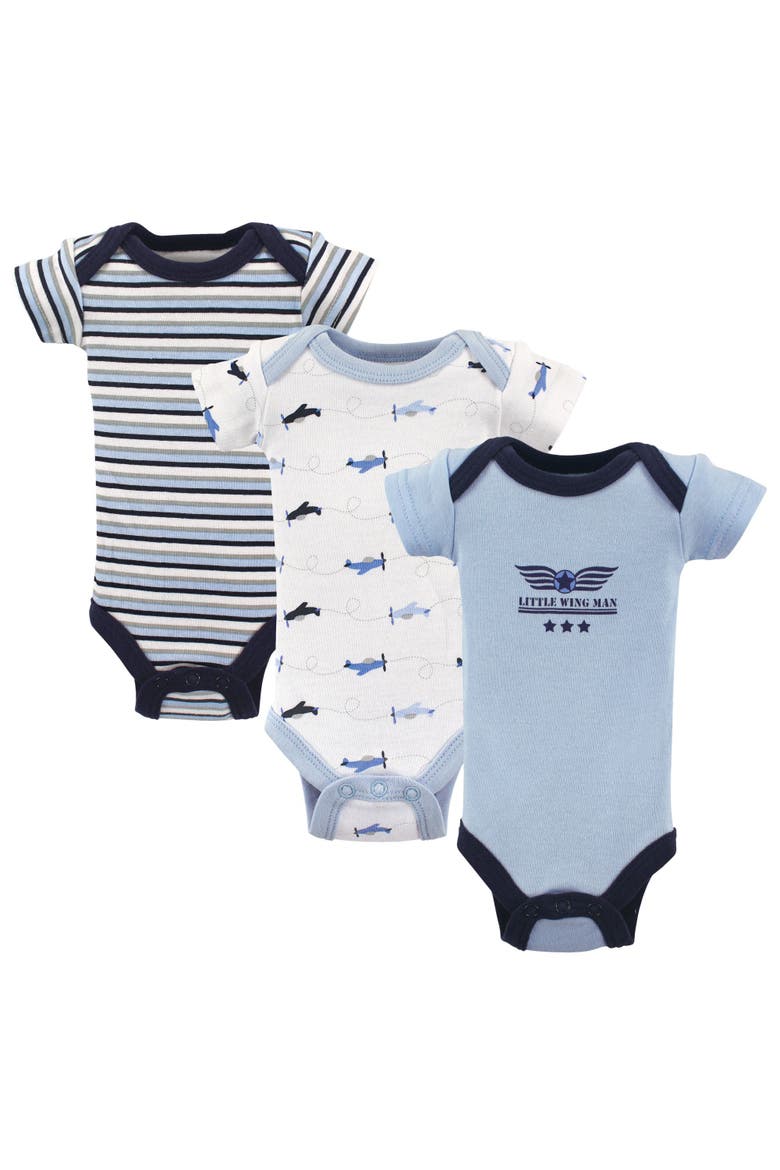 Cotton Preemie Bodysuits, Main, color, Airplane