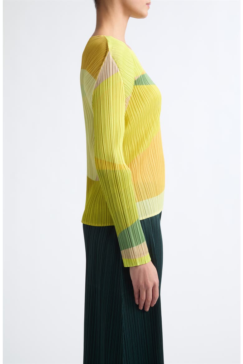 Orbit Pleated Top, Alternate, color, YELLOW