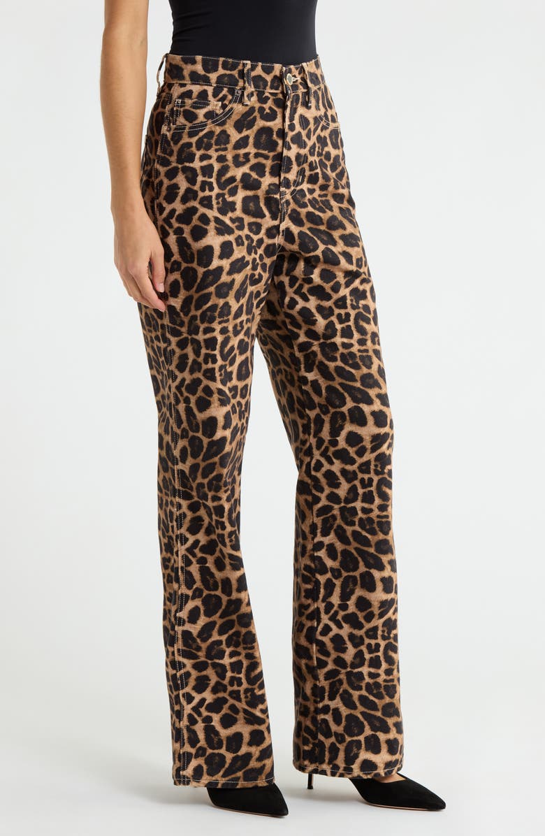 Veronica Beard Taylor High Waist Flare Jeans, Alternate, color, Washed Leopard