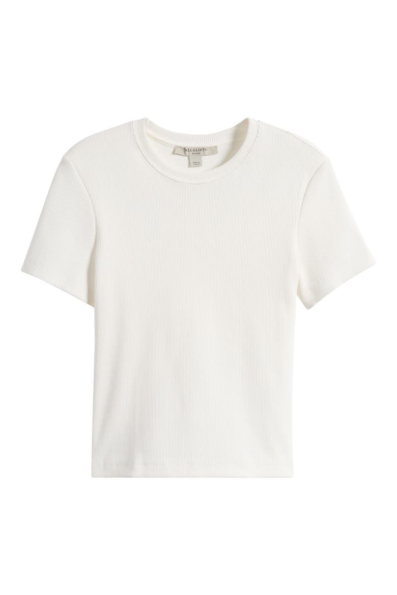 Elena Rib Knit Tee, Alternate, color, CHALK WHITE