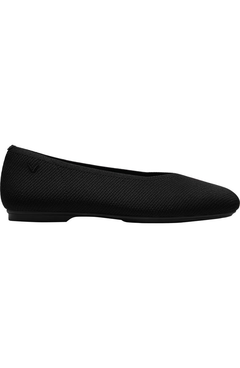 VIVAIA Square-Toe Margot V-Cut Flats, Alternate, color, Black