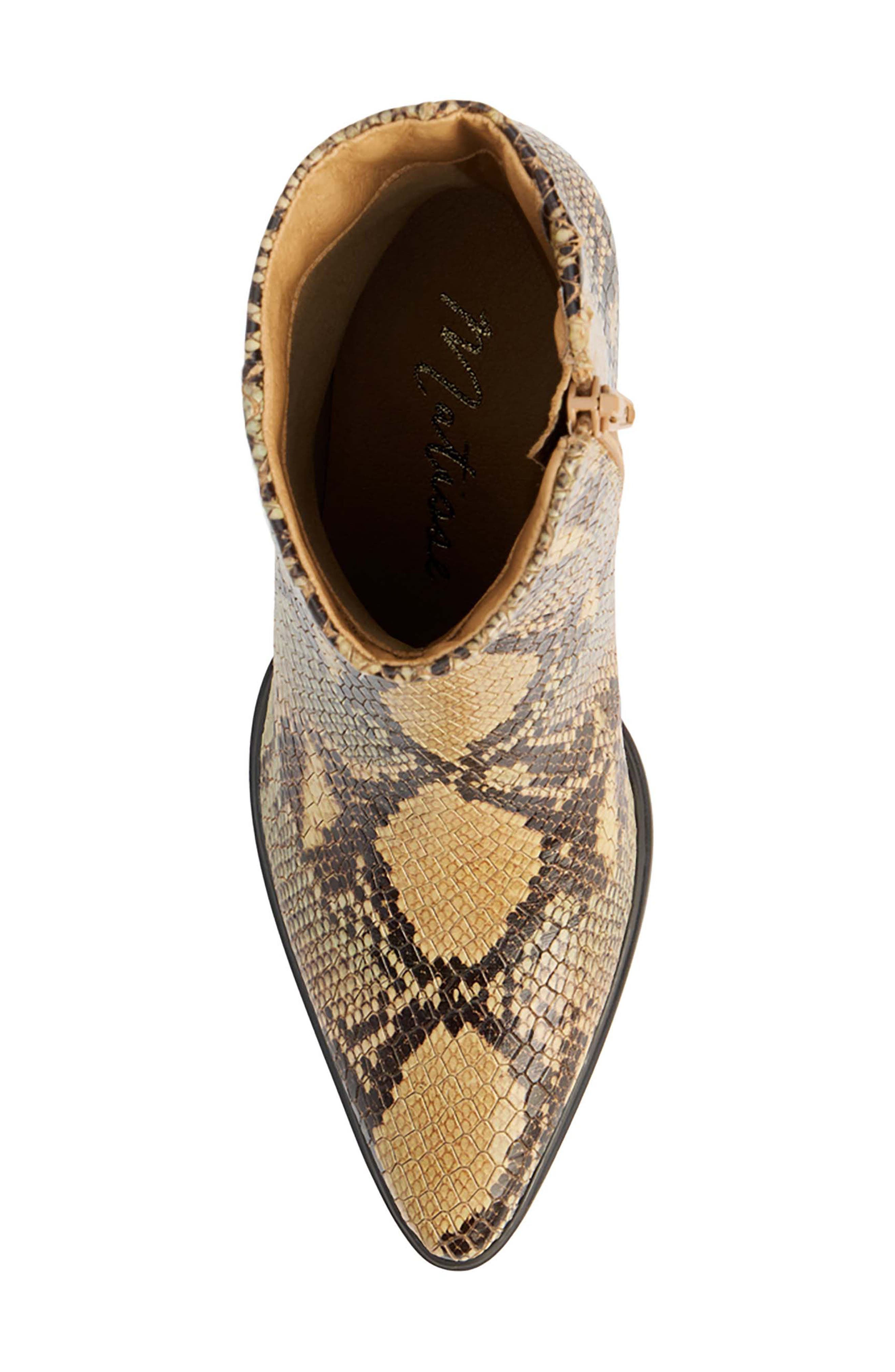 Matisse Gabbie Pointed Toe Bootie, Alternate, color, Tan Snake